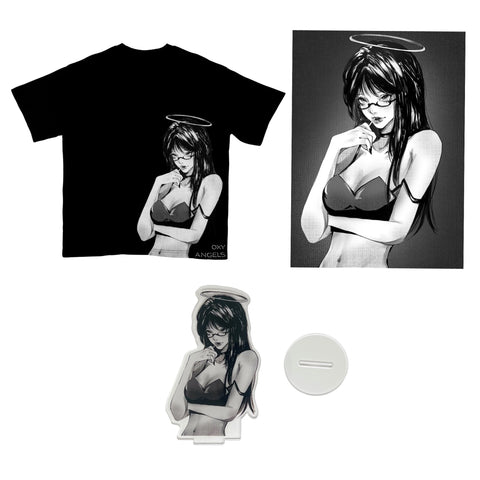 BUNDLE - Black Candy Angel Shirt, Poster, and Figure