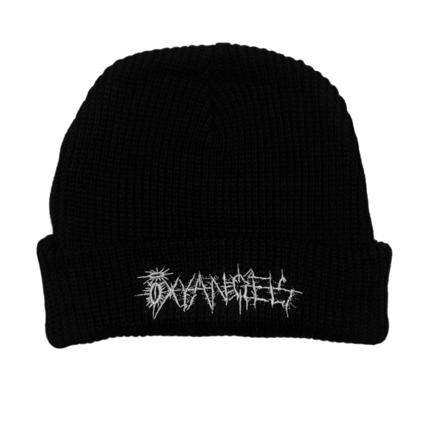 Oxy Angels embroidered beanie 1005 organic cotton black