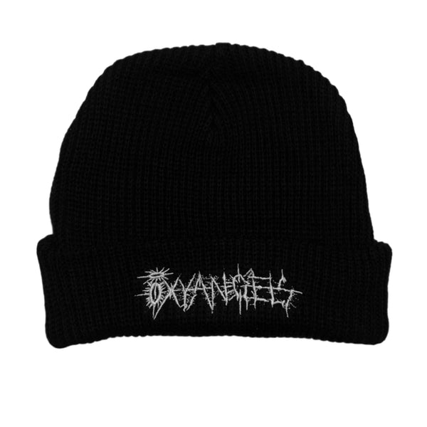 Oxy Angels embroidered beanie 1005 organic cotton black