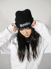 Black Oxy Angels Embroidered Beanie