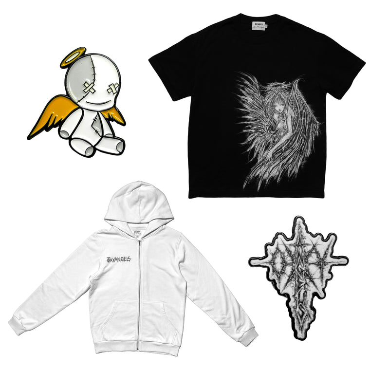 Fallen Angel Zip-Up BUNDLE: Zip-Up, Tee, & Pin Set