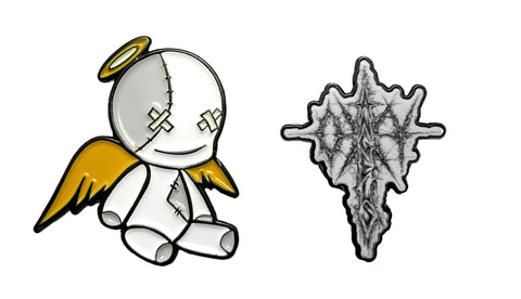 Oxy Angel Enamel Pins – Set of 2 (Mascot & Logo)